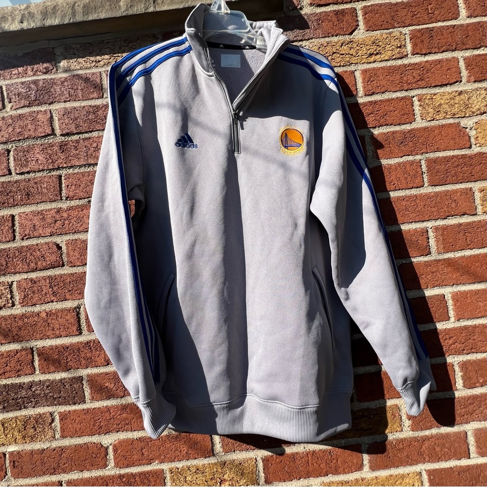Golden State Warriors 1/4 Zip Pullover Jacket Mens Medium Grey Sweater